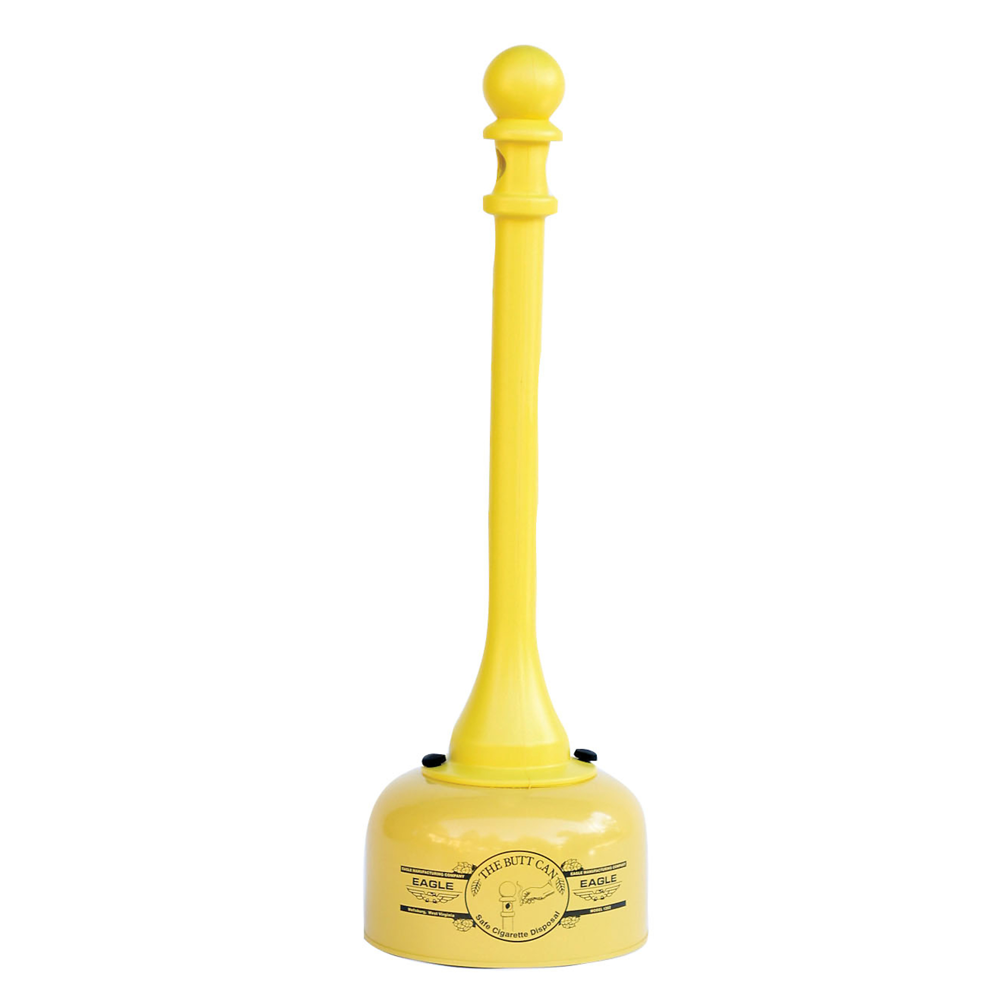 Eagle Metal and Poly Butt Can — 2-Gallon, Yellow, Model# 1202